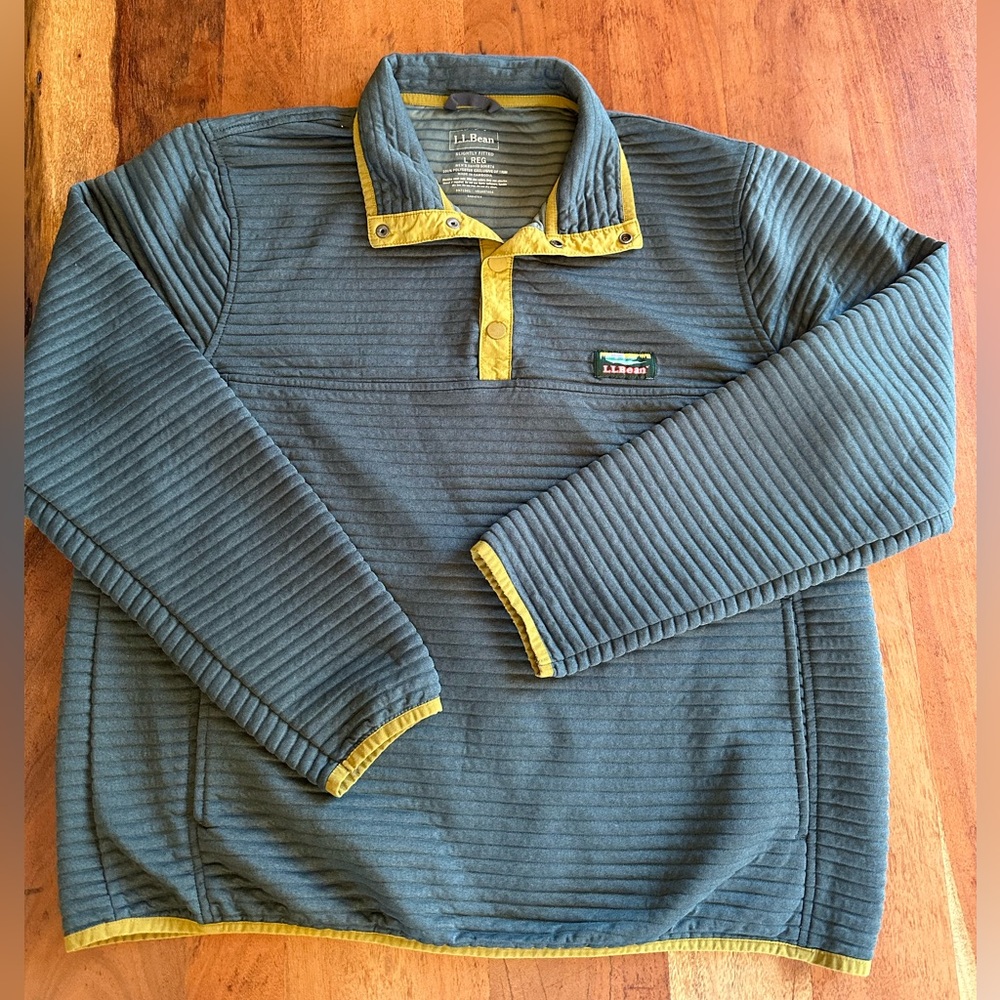 L.L. Bean Gray Ribbed Fabric